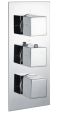 Sq Triple Outlet 3Handle Therm Conc Shwr Valve RAKSHW3204S Bathroomsuites
