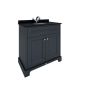 RAK Washington 800Mm Bsn Unit In Black RAKWBU80504 Bathroomsuites