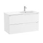 Roca Aleyda Unik Wall-hung Vanity Unit with Two Drawers and Right-handed Basin (1000mm)