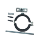 Geberit 814.546.00.1 Wall Hung Pan Fixing Kit Universal. It includes a pipe clamp, which is used to secure pipes to walls or ceilings. The clamp is made of carbon steel with a zinc coating for corrosion protection. It has a rubber lining to reduce noise a