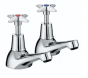 Swan Cross top bath pillar taps 3/4