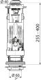 Wirquin One Flush Valve 10723006 Double Toilet Mechanism with Stirrup Gray