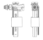 Flomasta Side inlet valve Brass & plastic Side entry Float Fill valve 25mm