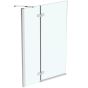Ideal Standard IS i.life 1000 2 Panel Bathscreen 400 + 600 Left Hand with Idealclean clear glass - bright silver finish T4887EO