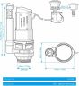 Toilet Dual Flush Valve with Button M20522 Suitable for 2 Inch diameter 59-61MM