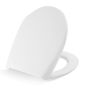 Toilet seat with hinge in stainless steel, soft close and lift-off