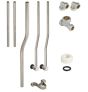 Twyford Flushpipe & Spreader Exposed (Univ) 2 Person SS6052SS silver-coloured / silver-coloured metallised, Replaces art. no. SS6053SS, SS6054SS, SS6055SS