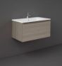 RAK Joy Uno Wh 1 Drawer Vanity 80Cm In Grey Elm UNOWH080EGY Bathroomsuites