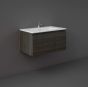 RAK Joy Uno Wh 1 Drawer Vanity 80Cm In Moka Walnut UNOWH080MOK Bathroomsuites