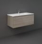 RAK Joy Uno Wh 1 Drawer Vanity 100Cm In Grey Elm UNOWH100EGY Bathroomsuites