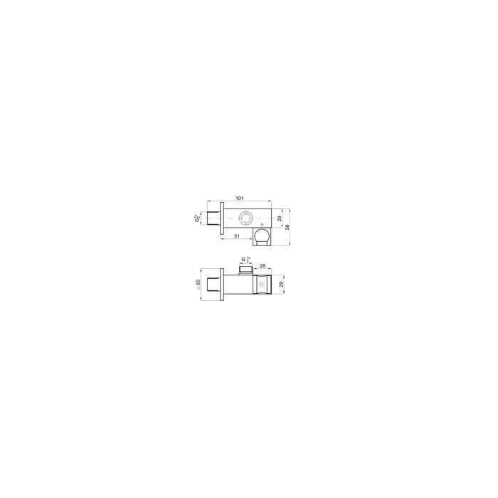 NOKEN COTA ANGLED CONNECTOR WITH SHOWER HEAD HOLDER CHROME 100038631