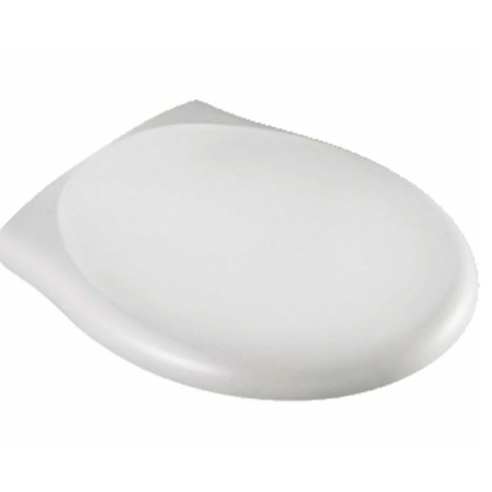 Carrara and Matta Real toilet seat with cover wrap hinges White/Stainless Steel 100580000
