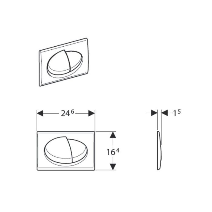 964.579.00.0 Geberit cover plate Twist satin chrome-plated Actuating plate 115.780.46.1 /964579000 / 115780461 