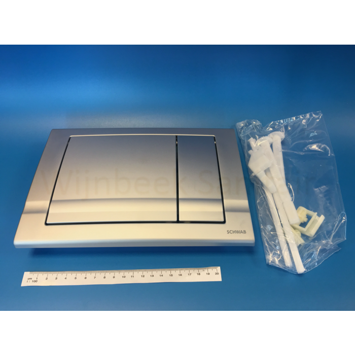 227730 Schwab operation plate Riva Duo Mini, Polished Chrome