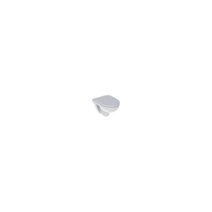 Geberit Selnova set of wall-hung WC, washdown, Rimfree, with WC seat: T=53cm, Soft-closing mechanism =yes, Quick-release hinges=yes, Fastening=from above, white  501.751.00.1
