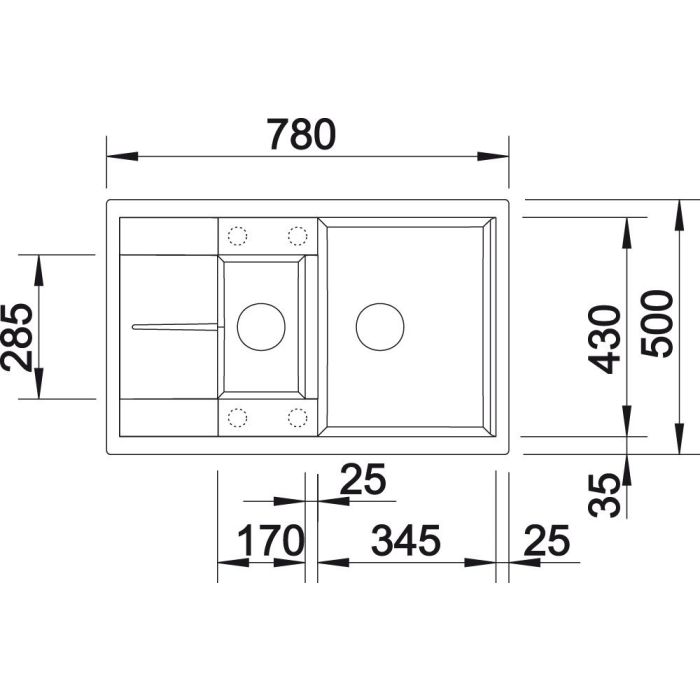 Blanco Lantos XL 6 S-IF reversible sink 519709