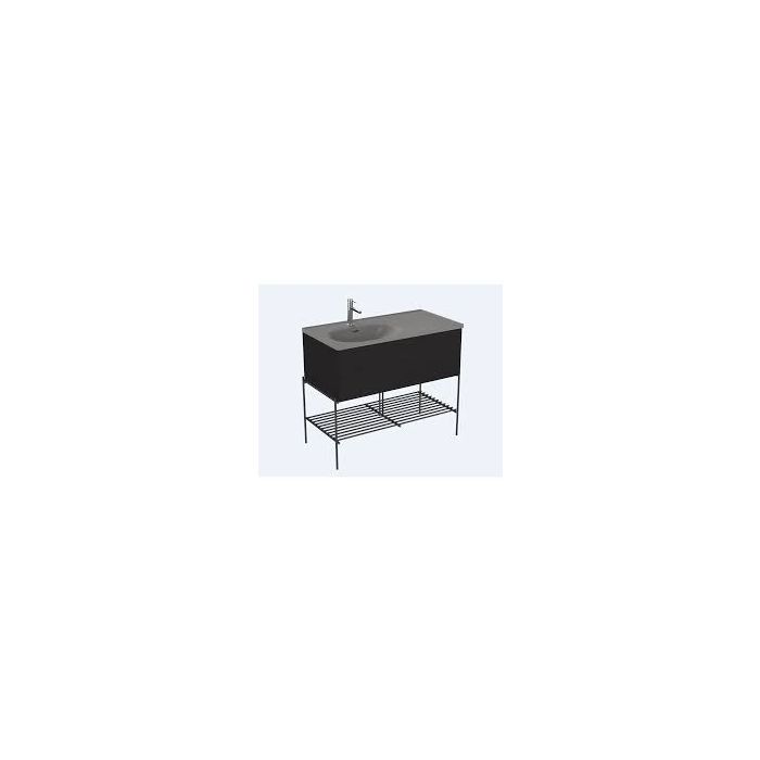 Vitra Equal Sink Cabinet with Drawers Asymmetrical Gray Sink  100 cm  Elm 66525
