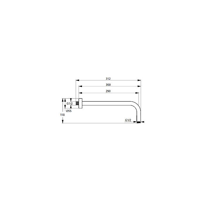 Ideal Standard Idealrain M1 200mm fixed shower head with 300mm arm (Chrome)