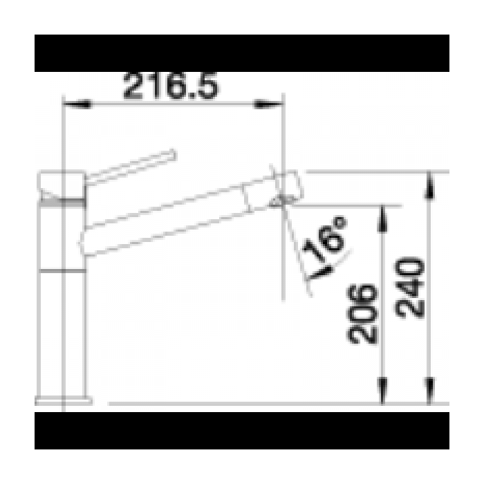 Blanco Alta Single Top Lever Monobloc Mixer Tap  BM4100CH CHROME