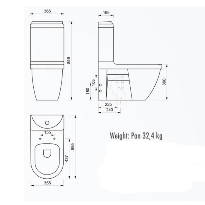 Creavit KC3131 Amasra Duroplast Soft Closing Seat & Cover White 8698531128960