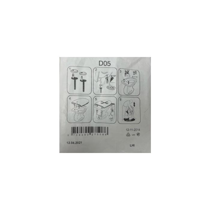 Pressalit Scandinavia Plus 758 Bottom Fix Toilet Seat Hinge Set D05999