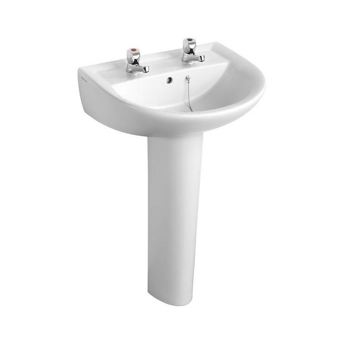 Armitage Shanks E895101 Sandringham 21 50/55cm Washbasin E895101 Sandringham 21 washbasin 55cm, 2 tapholes, with overflow and chainstay hole
