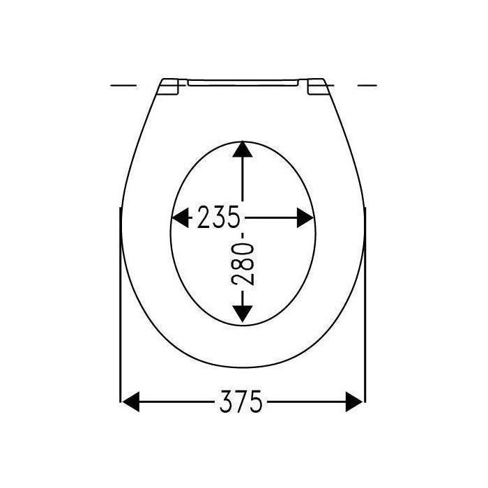 Replacement Fluke SoftClose Toilet Seat and Cover W0 hinge C2702Y: 421 -451 length depending on hinge C0202Y: 426 -456 - MTSd002