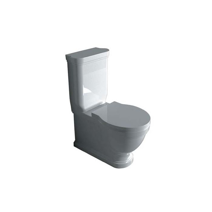 Galassia Ethos White polyester/wooden seat-cover, chromed hinges 8495