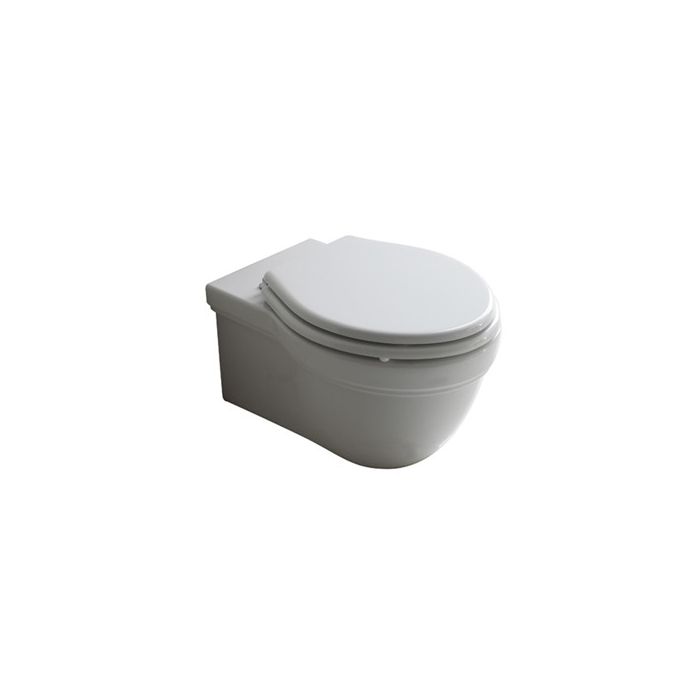 Galassia Ethos White polyester/wooden seat-cover, chromed hinges 8495