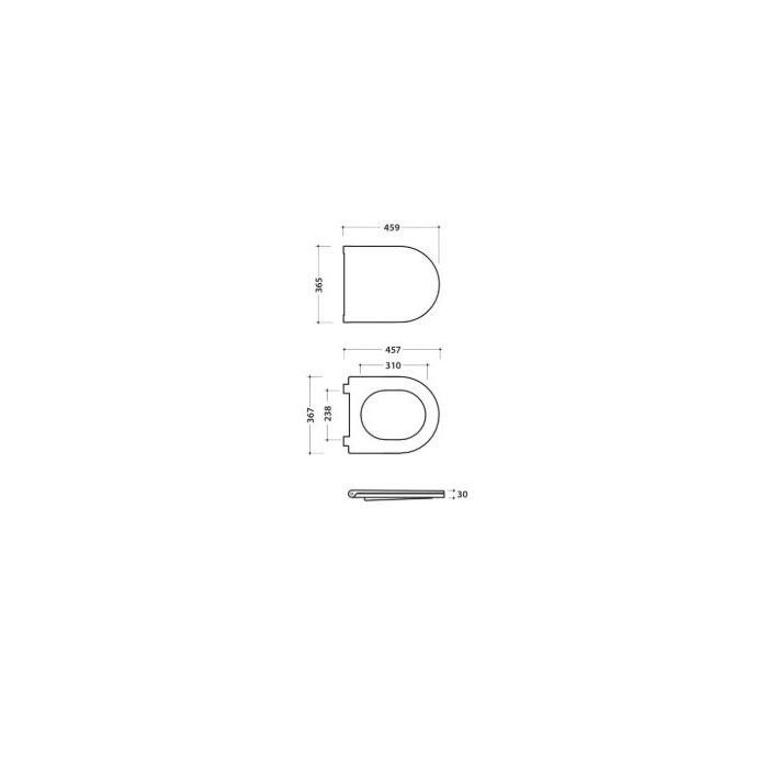 Globo Ceramica Globo Forty3 FOR20BI Removable duroplast toilet seat and Cover dimensions 45.9 x 36.5 cm h3 cm  