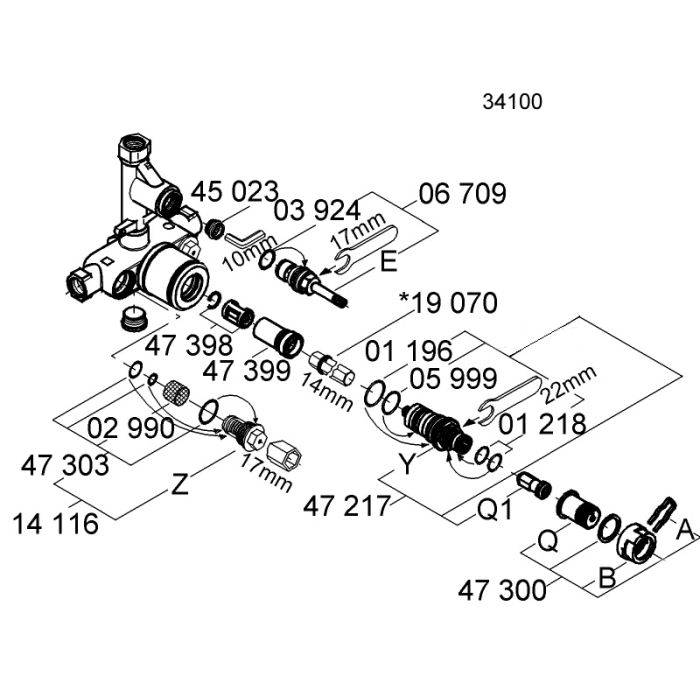 Grohe 47303000 inlet filter seal kit
