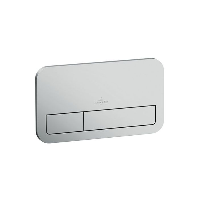 Villeroy and Boch ViConnect Brushed Chrome Dual Flush Plate - 92249069