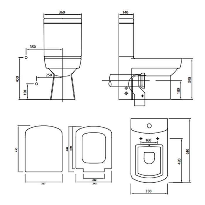 Kale Toilet Seat and Cover Duroplast With metal hinge Top Fix 7012272000 Standard Close 