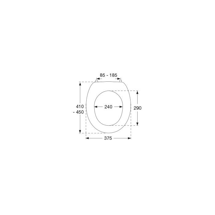 Pressalit Scandinavia Toilet Seat (Top Fix)- 750-D43 Top fixing Hinges