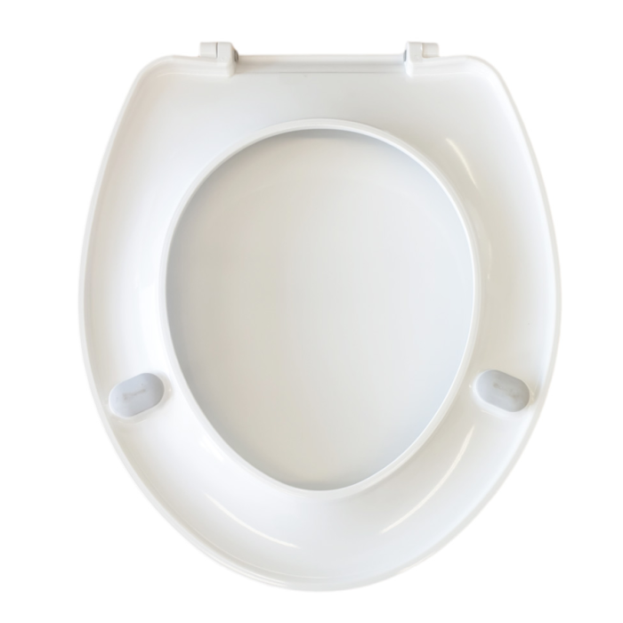 Celmac / Wirquin Rondo Standard Close Toilet Seat & Cover With Stainless Steel Hinge Bottom Fix White SRD18WH
