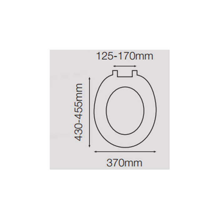 Celmac / Wirquin Rondo Standard Close Toilet Seat & Cover With Stainless Steel Hinge Bottom Fix White SRD18WH