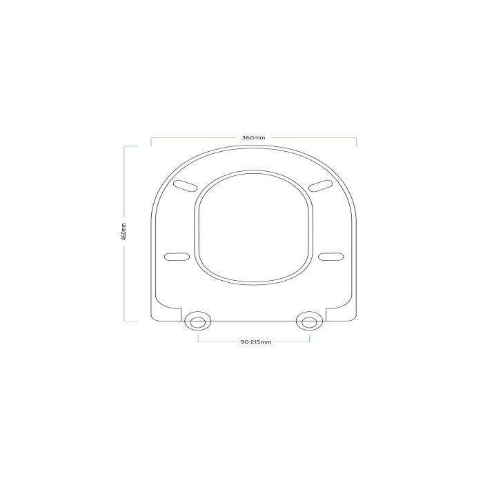 Detroit Detts D-SHAPED White Plastic Toilet Seat