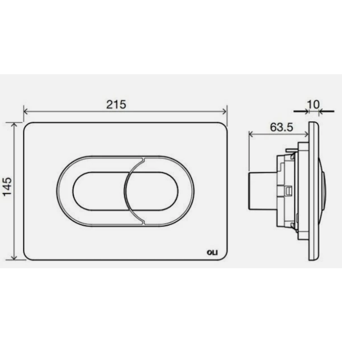 Oli Salina - Flush Button - Satin Chrome OL0640086 215 x 145 mm