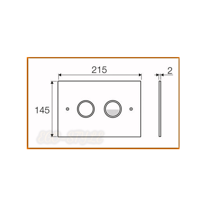 Flush Plate button Evolut Cubik Tropea3 VS0871735 gloss INOX VALSIR 8023857191785