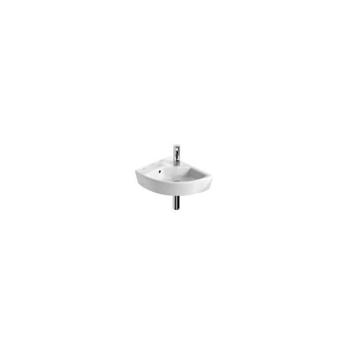 Roca Hall Corner Wall-Hung Basin with Left-Hand Shelf 350 x 430mm - 1 Taphole A327623000
