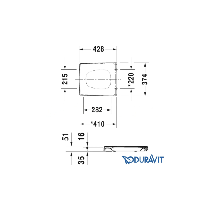 Duravit Vero Soft Closing White Square Toilet Seat 0067690095
