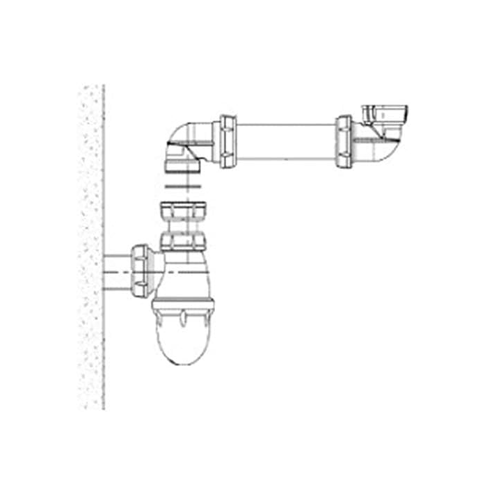 Roca Space-saving basin siphon A858B48000