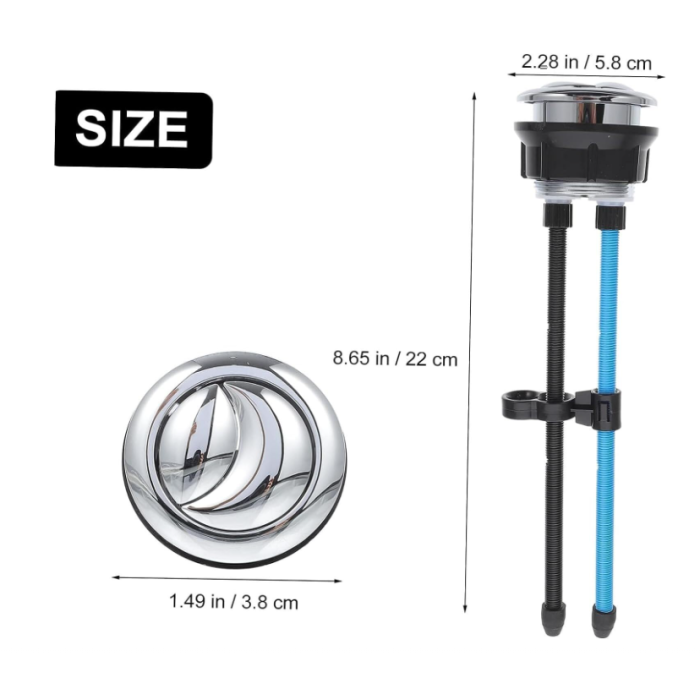 Vitra Universal Dual-Flush Button Chrome Toilet Tank Flush Button -  Replacement Part B0CFV6SR3G
