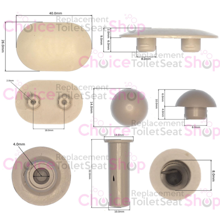 Ideal Standard Alto Toilet Seat & Cover Buffer Set (Pre 2010) Grey EV03867