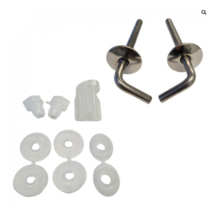 Duravit 0061731000 Hinge set for toilet seat without soft-close, stainless steel