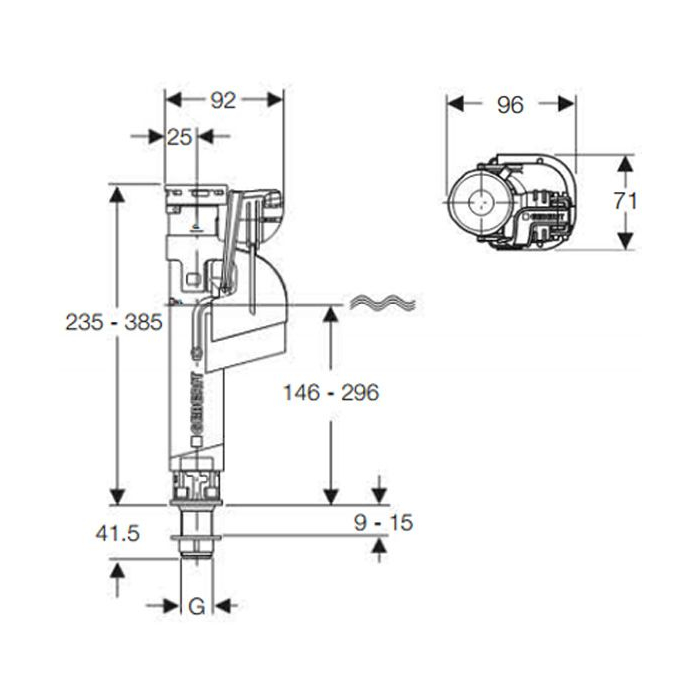 Geberit 281.206.00.1 Fors Bottom Entry Fill Valve Geberit 281.206.00.1 For Bottom Entry Fill Valve, geberit concealed cistern spares   geberit concealed flush tank repair  geberit sigma concealed cistern dual flush valve  geberit toilet seat loose