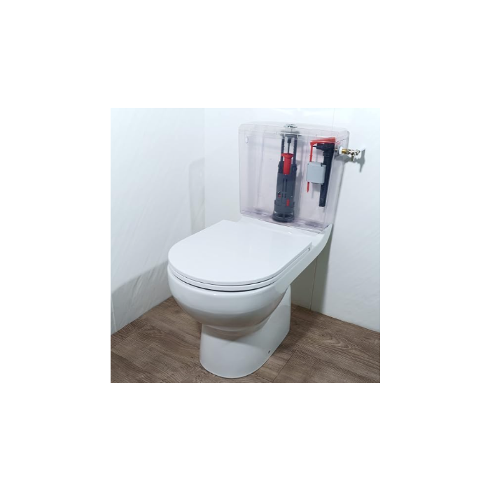 Wirquin One Flush Valve 10723006 Double Toilet Mechanism with Stirrup Gray