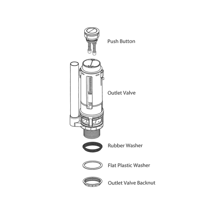 Ideal Standard Flush Valve R & T trim Pack (O-A) EEM82321167 - A2423