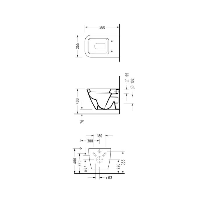 Cooke & Lewis Diagonal Toilet Seat and cover Soft Close