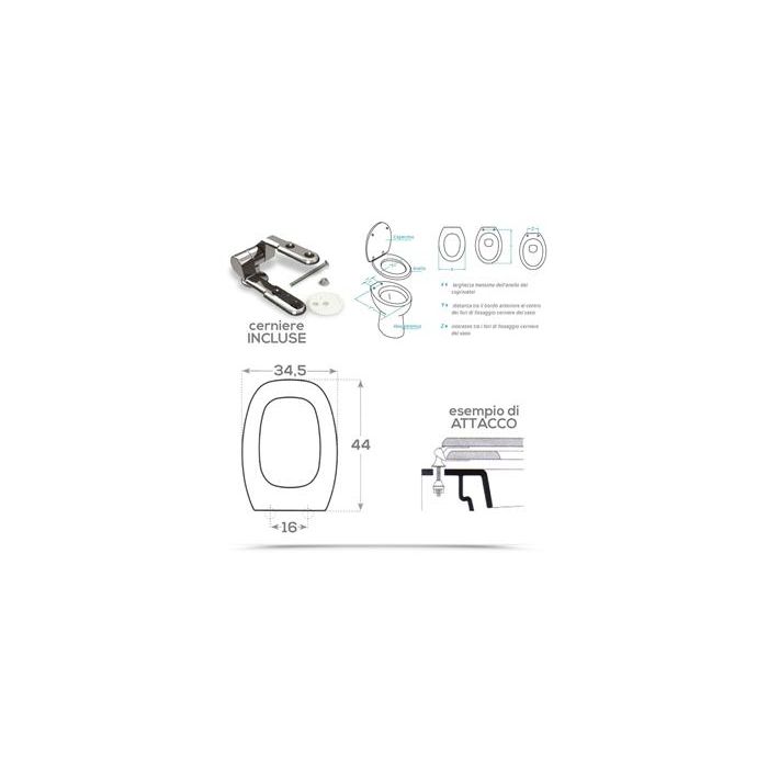 Ideal Standard  Liuto Toilet Seat and Cover with Hinges in Champagne Colour 